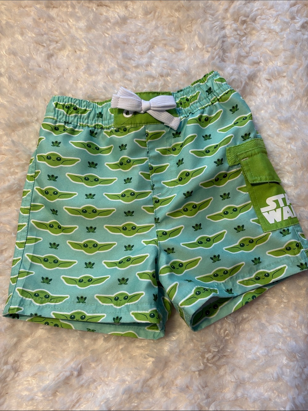 Disney Baby Star Wars Green Baby Yoda Print Swim Trunks 9-12M